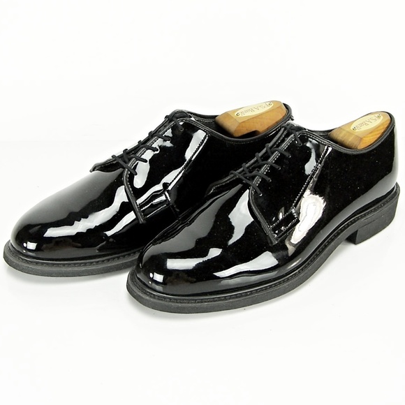 BATES MEN\'S  BLACK PATENT LEATHER OXFORD SHOES main image 4